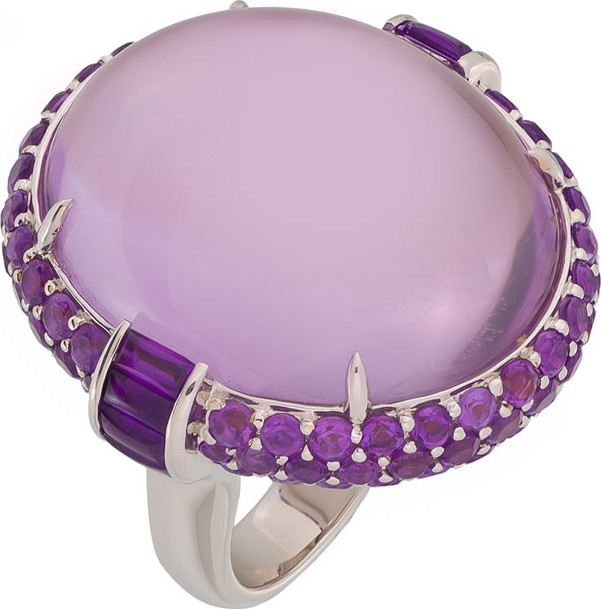 Margot McKinney 18k White Gold Amethyst Ring, Size 6.5