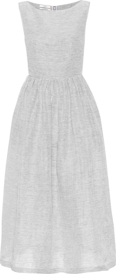Co Striped boatneck A-line dress