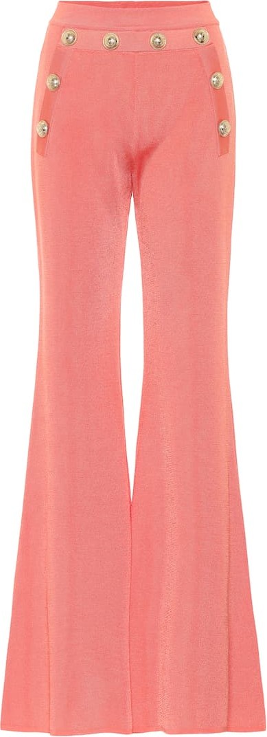 Balmain High-rise flared knit pants