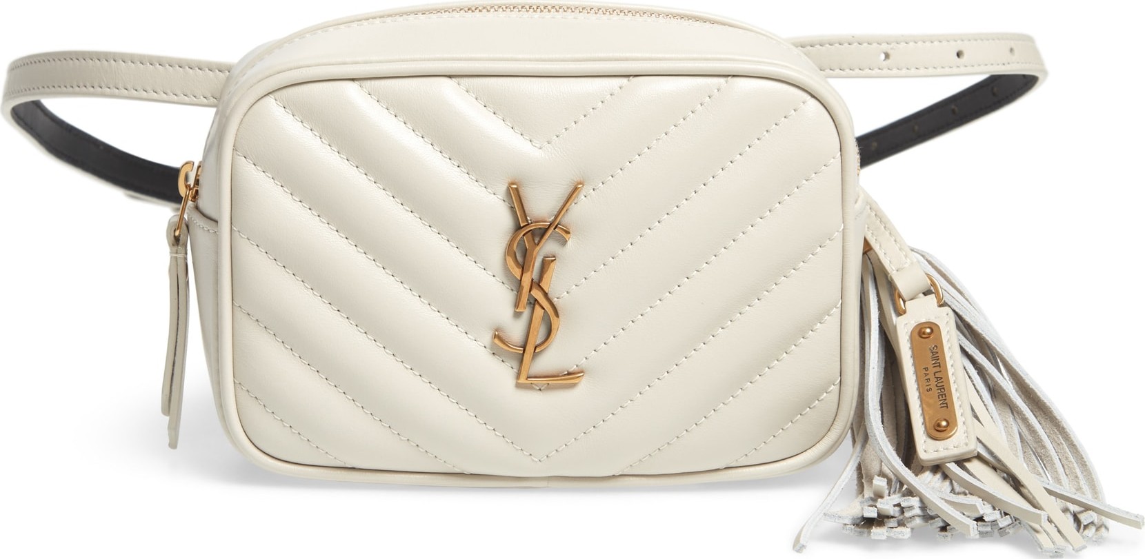 Saint Laurent Lou Quilted Leather Belt Bag with Tassel