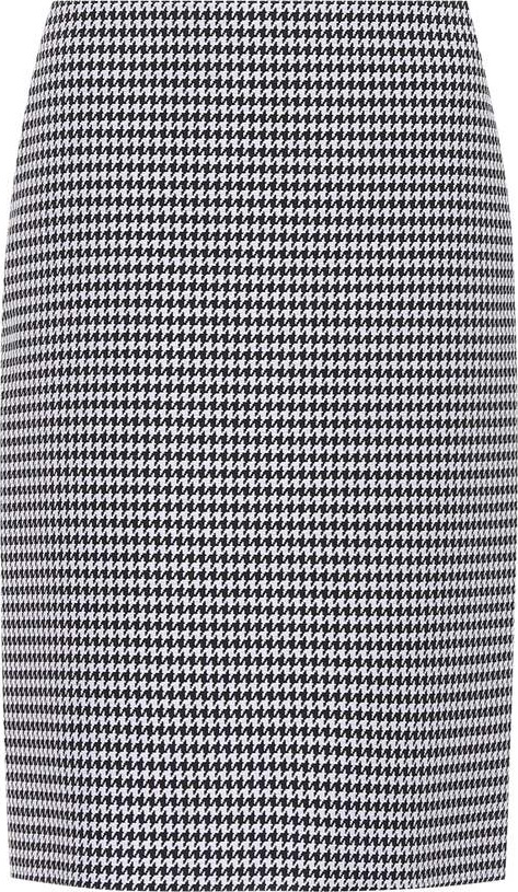 Balenciaga Houndstooth wool and silk skirt