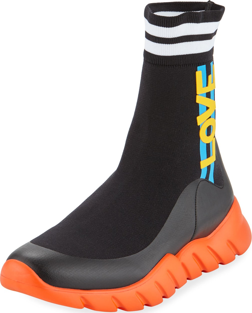 Fendi Men's LOVE High-Top Sock Running Sneakers