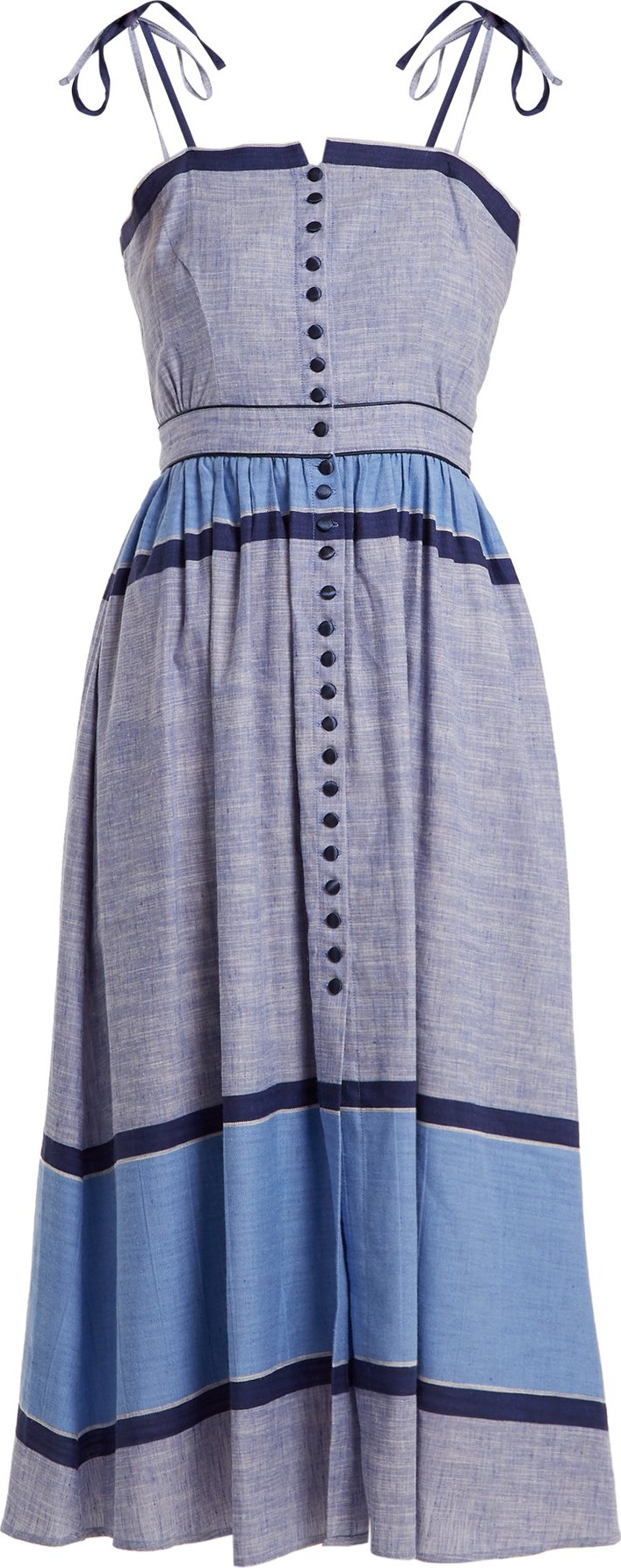 Gül Hürgel Striped linen-cotton midi dress