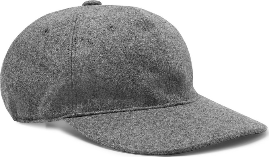Thom Browne Grosgrain-Trimmed Mélange Cashmere Baseball Cap