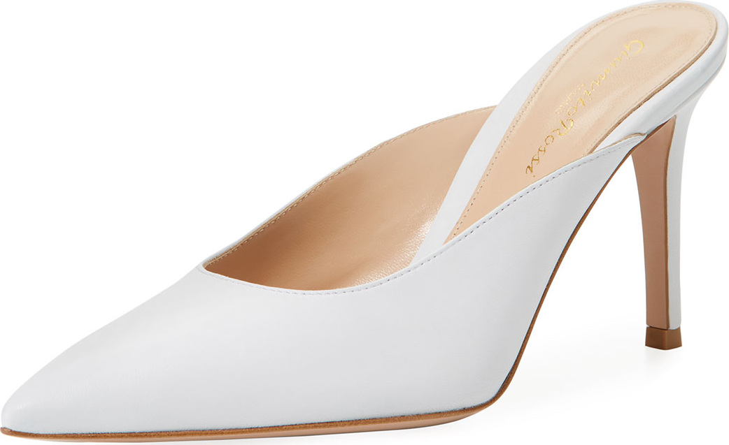 Gianvito Rossi Pointed Leather Slide Mule