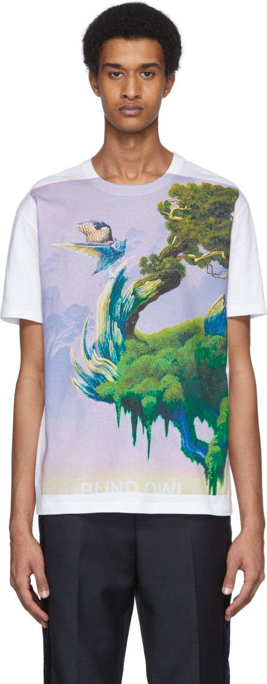 Valentino White 'Blind Owl' T-Shirt