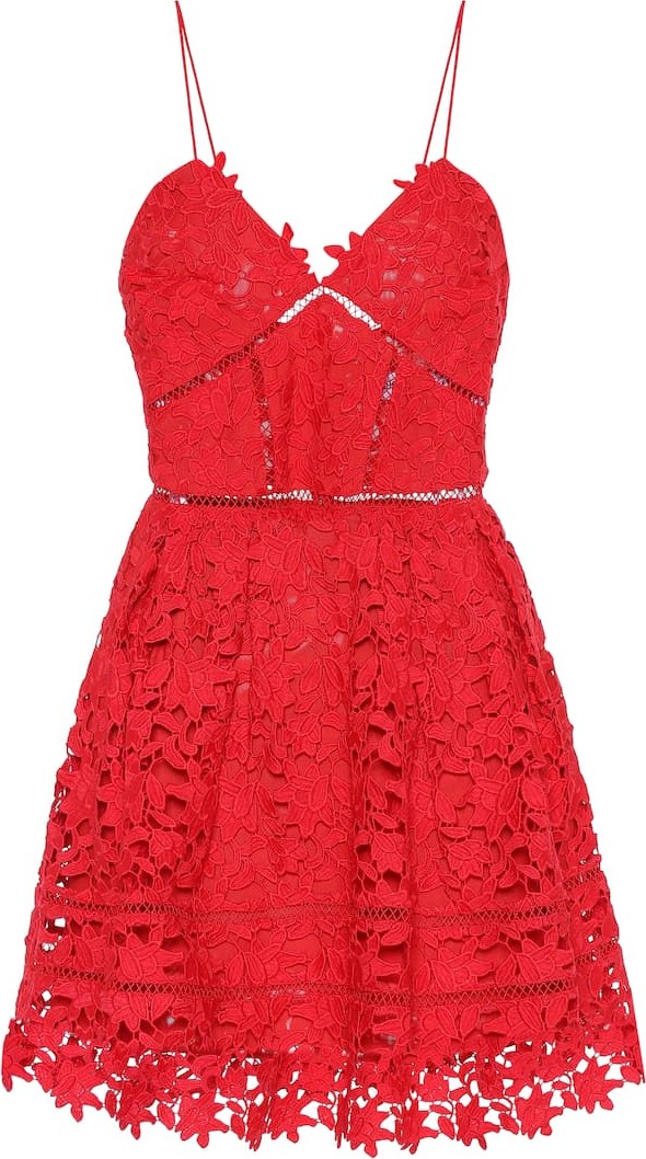 Self Portrait Azalea lace minidress