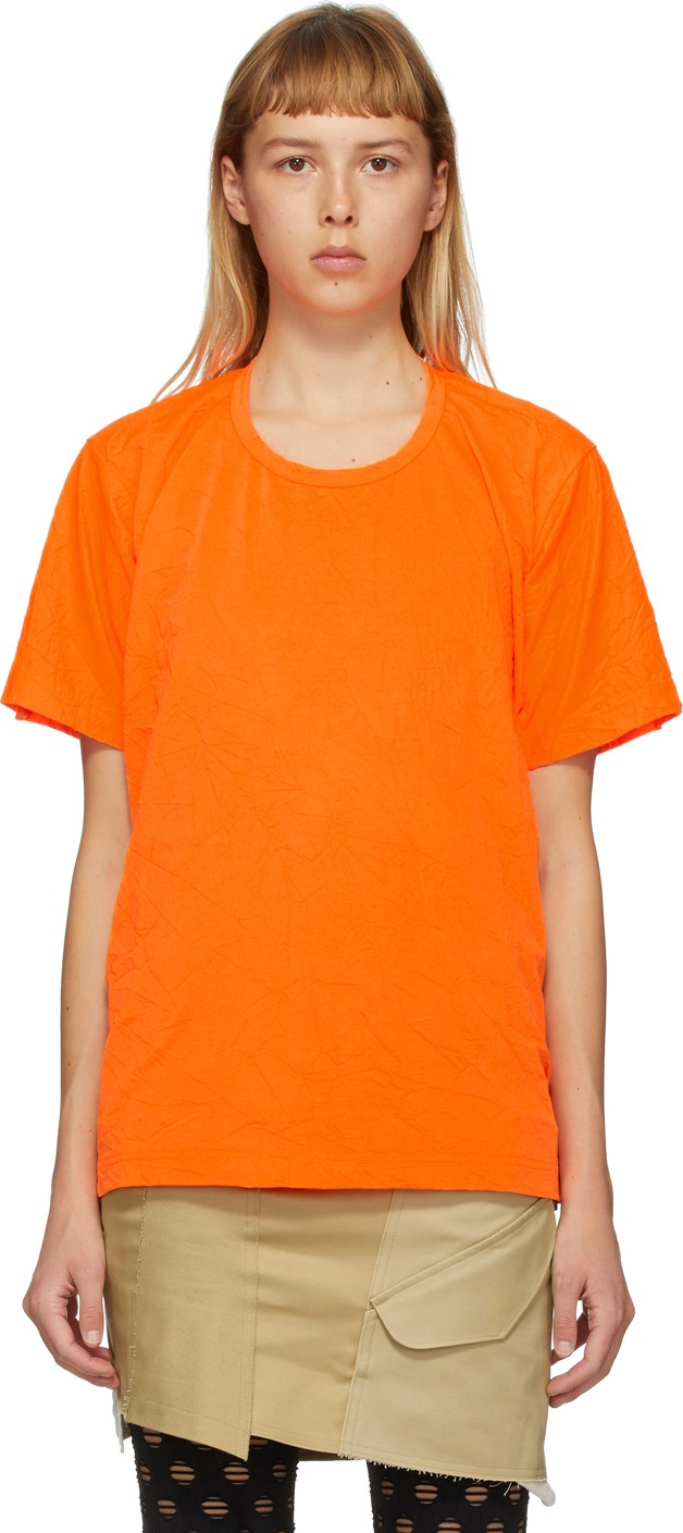 Junya Watanabe Orange Wrinkled T-Shirt