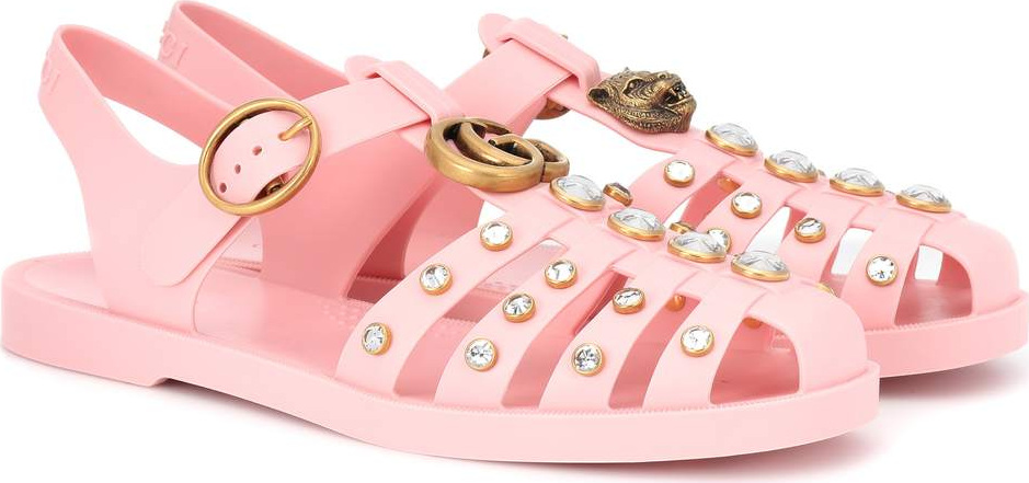 Gucci Crystal-embellished jelly sandals