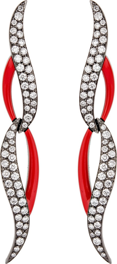 Etho Maria 18k White Gold, Diamond & Ceramic Earrings