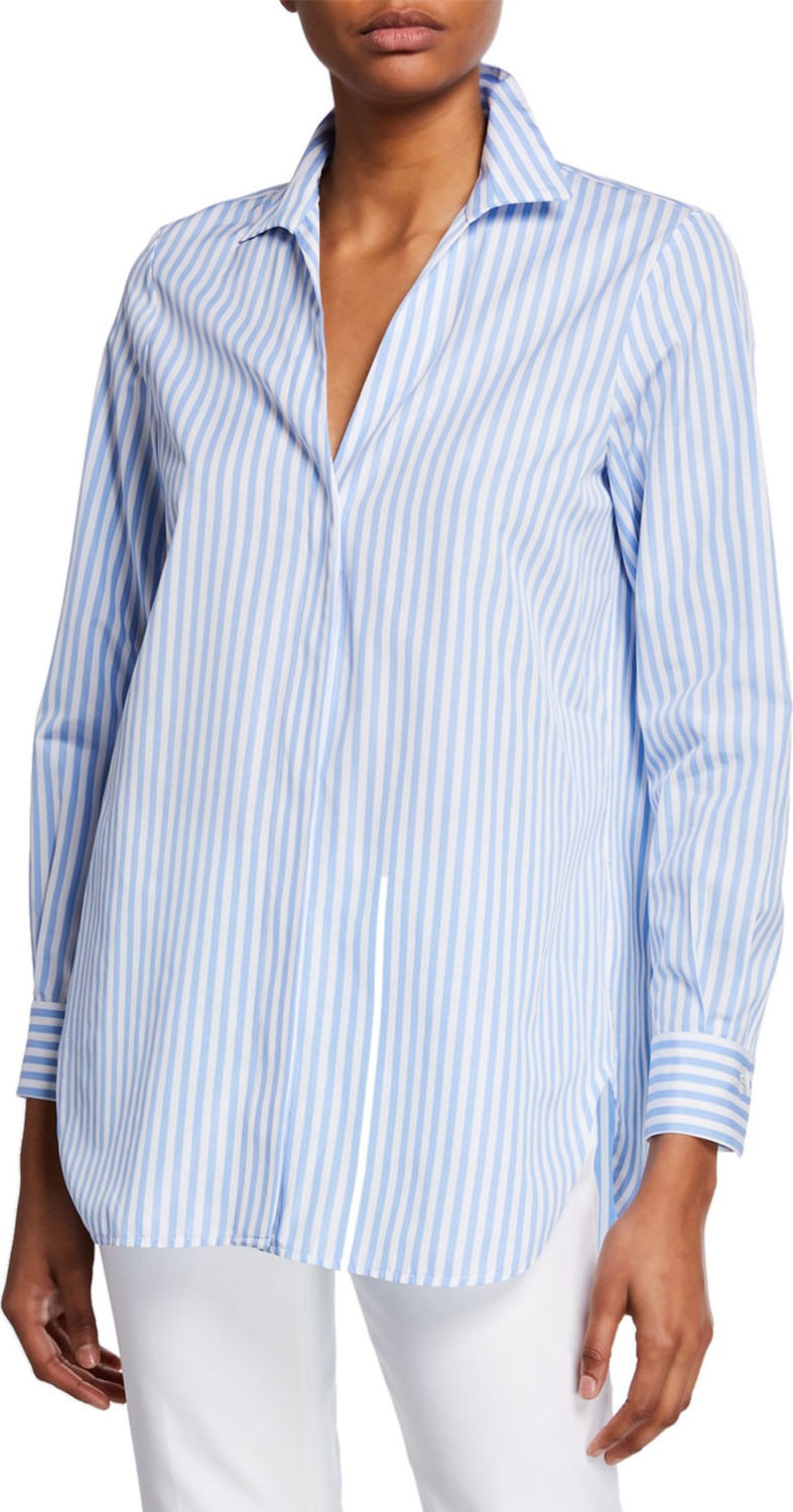 Kiton Striped Poplin Blouse