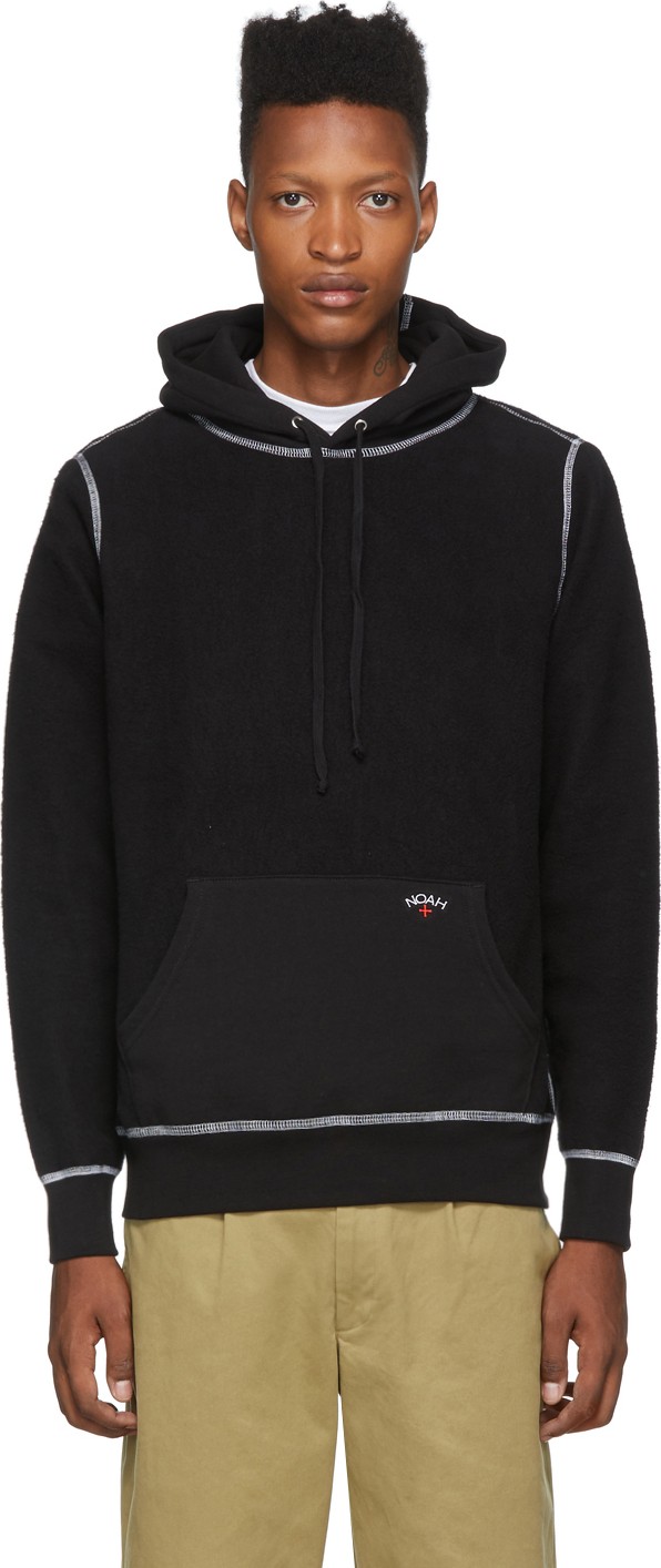 Noah NYC Black Reverse Fleece Hoodie