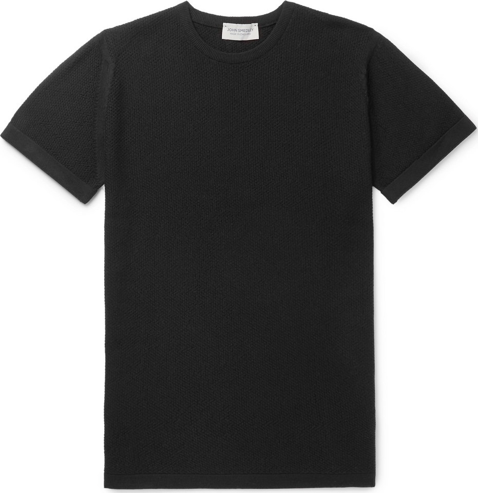 John Smedley Slim-Fit Honeycomb-Knit Merino Wool T-Shirt