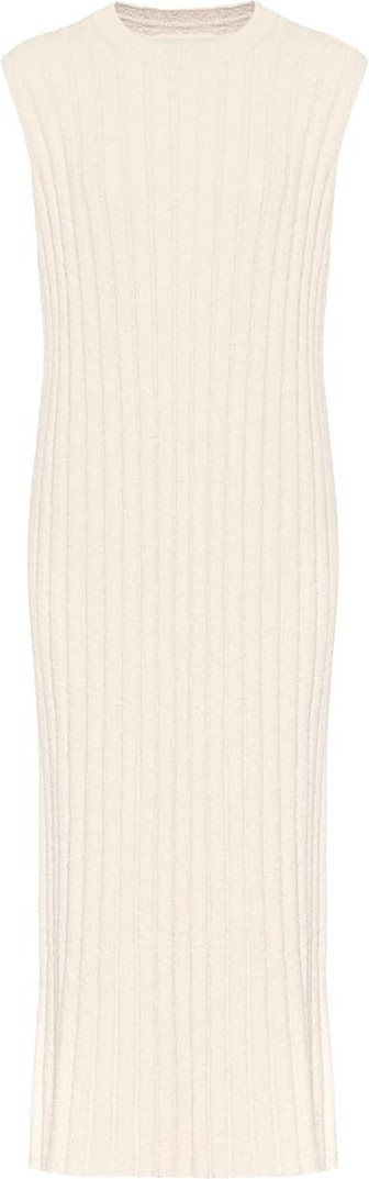 Jil Sander Ribbed-knit cotton-blend midi dress