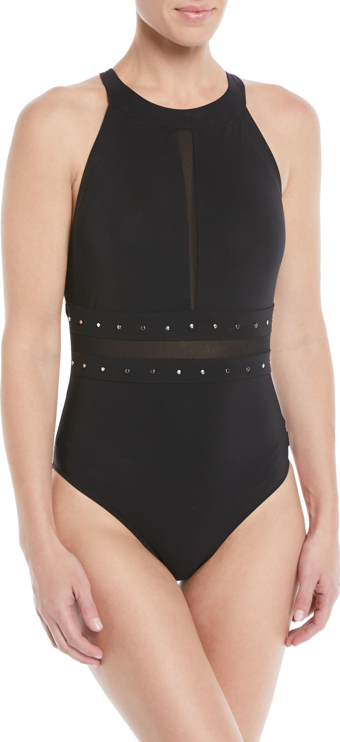 Shan So Sexy High-Neck One-Piece Swimsuit