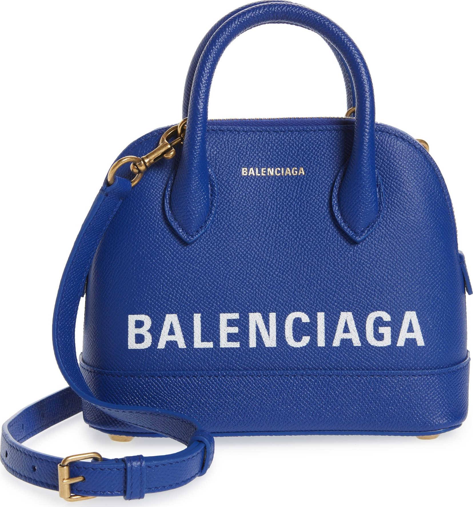 Balenciaga Small Ville Logo Leather Dome Satchel