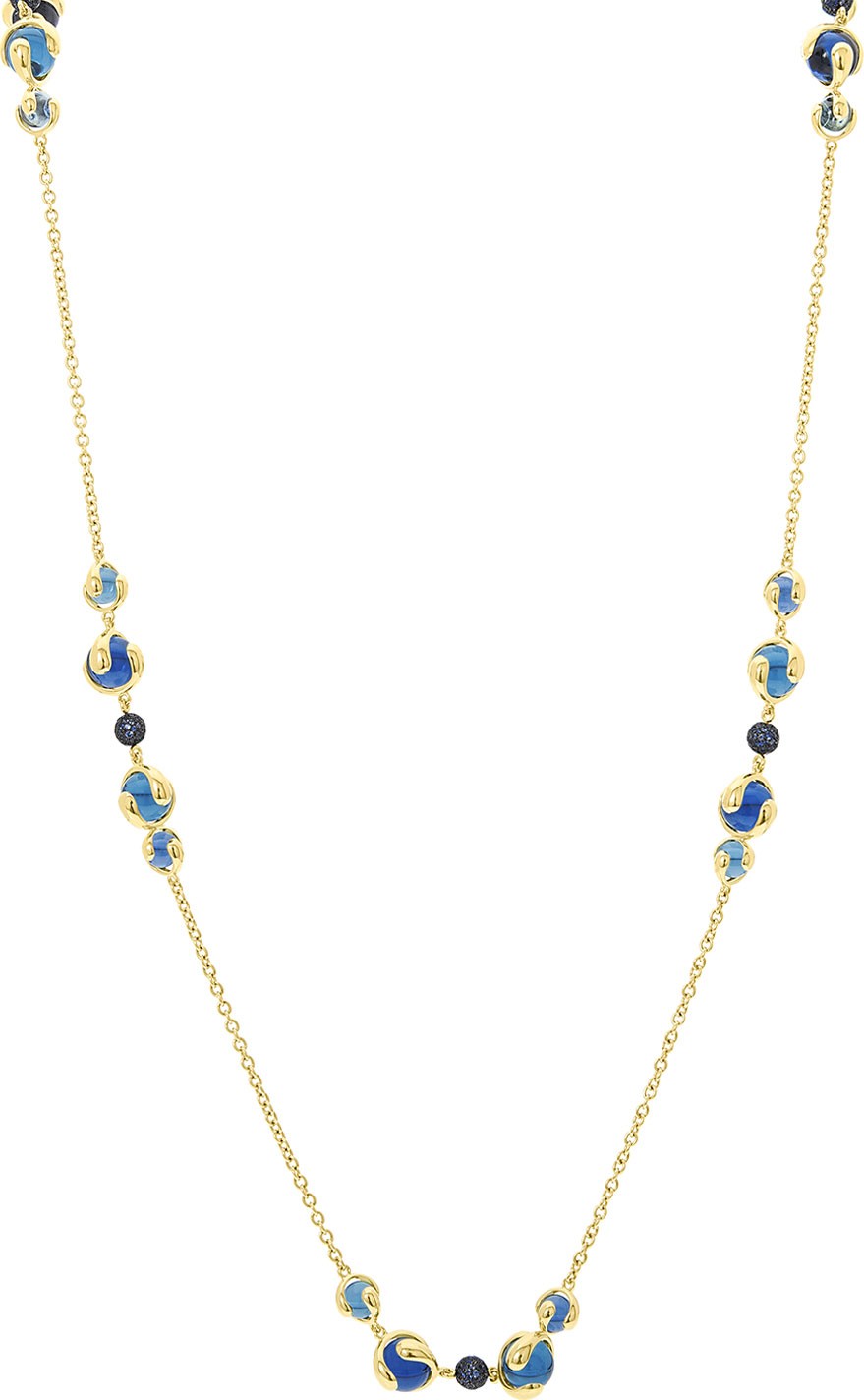 Marina B 18k Gold Mixed-Stone Station Necklace