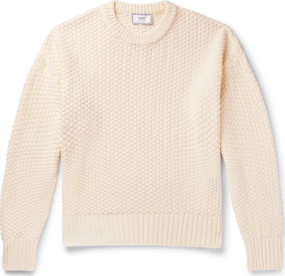 AMI Linen and Cotton-Blend Sweater