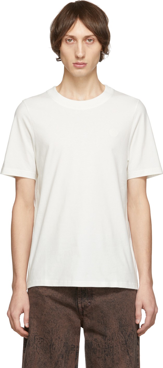 Acne Studios White Blå Konst Tiger Badge T-Shirt