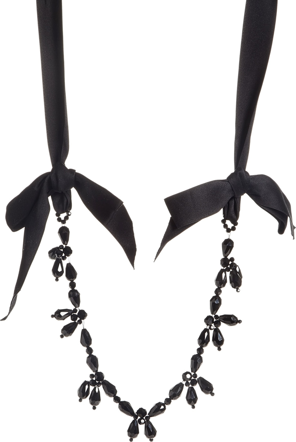 Simone Rocha Beaded Flower & Ribbon Necklace