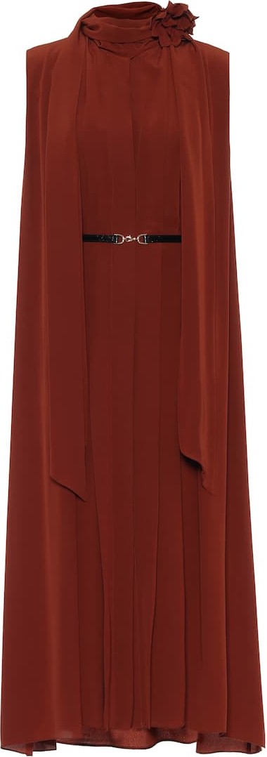 Victoria Beckham Sleeveless scarf silk midi dress