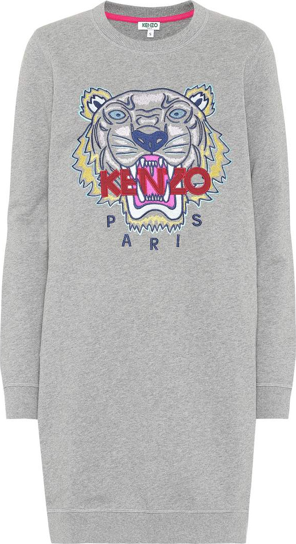 KENZO Embroidered cotton sweater dress