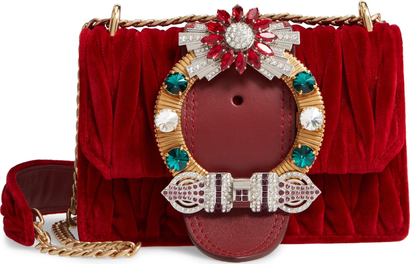 Miu Miu Matelassé Velvet Crossbody Bag