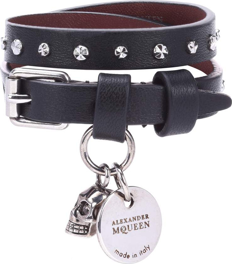 Alexander McQueen Studded leather wrap bracelet