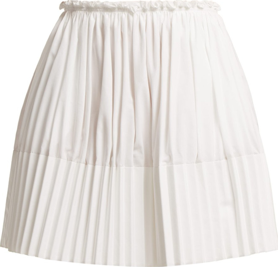 Chloe Pleated cotton mini skirt
