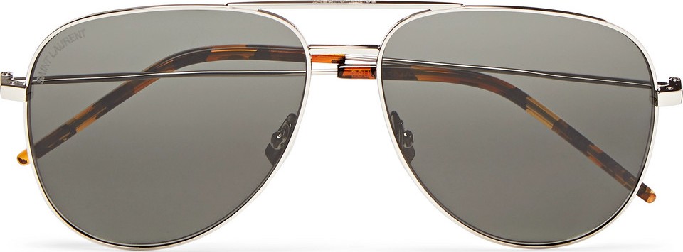 Saint Laurent Aviator-Style Silver-Tone Sunglasses