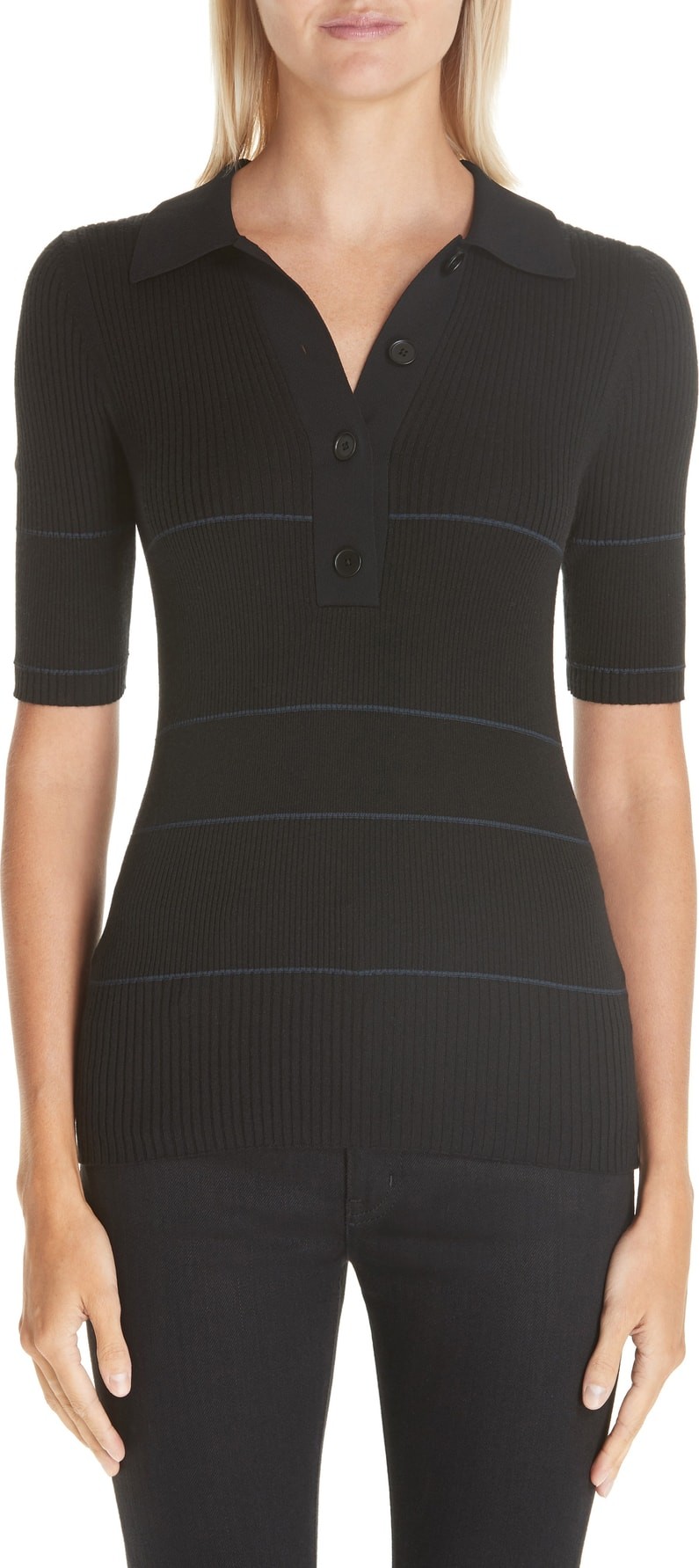 Proenza Schouler Mixed Rib Silk & Cashmere Blend Sweater