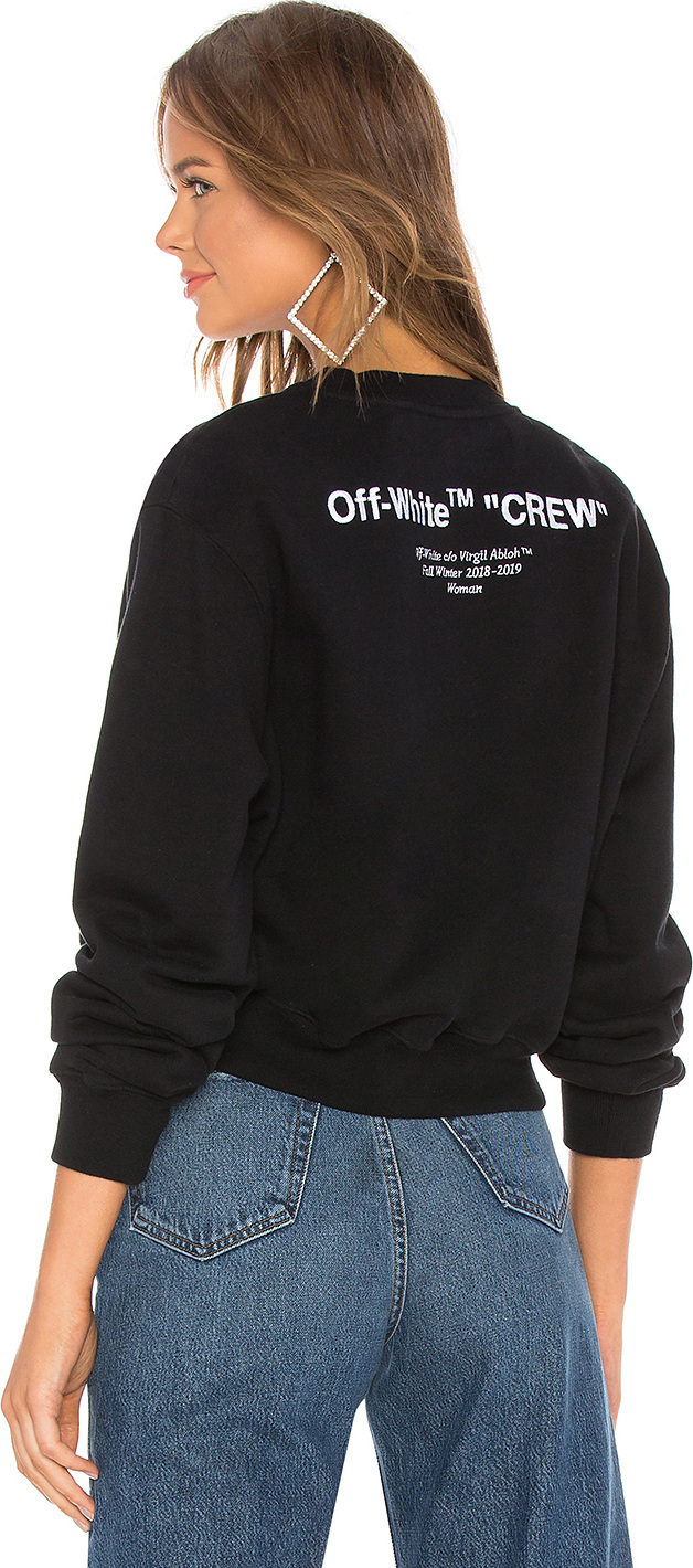 Off White Quotes Crop Crewneck Sweatshirt