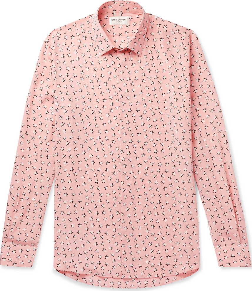 Saint Laurent Slim-Fit Printed Silk Crepe De Chine Shirt