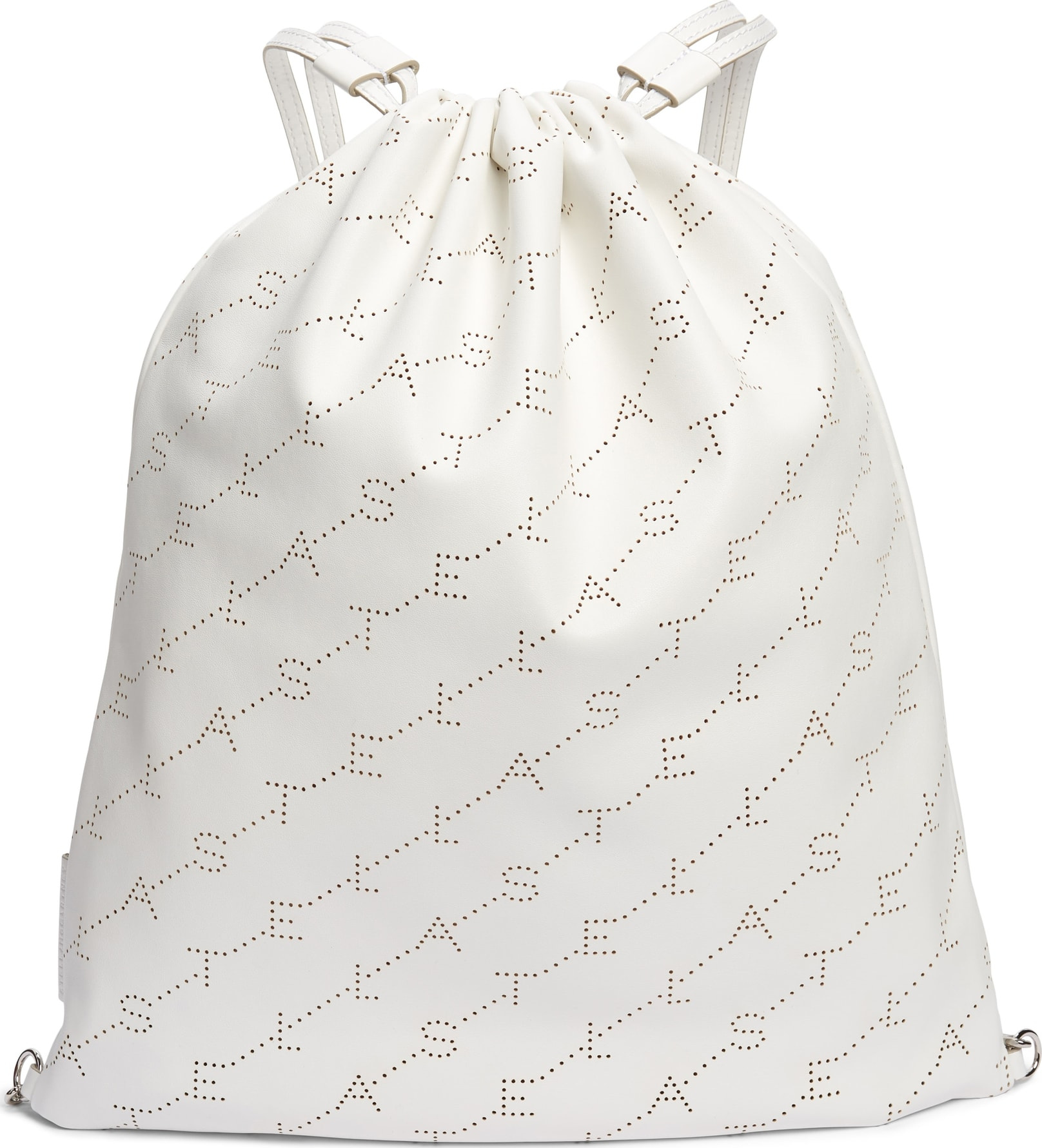Stella McCartney Perforated Logo Faux Leather Drawstring Backpack