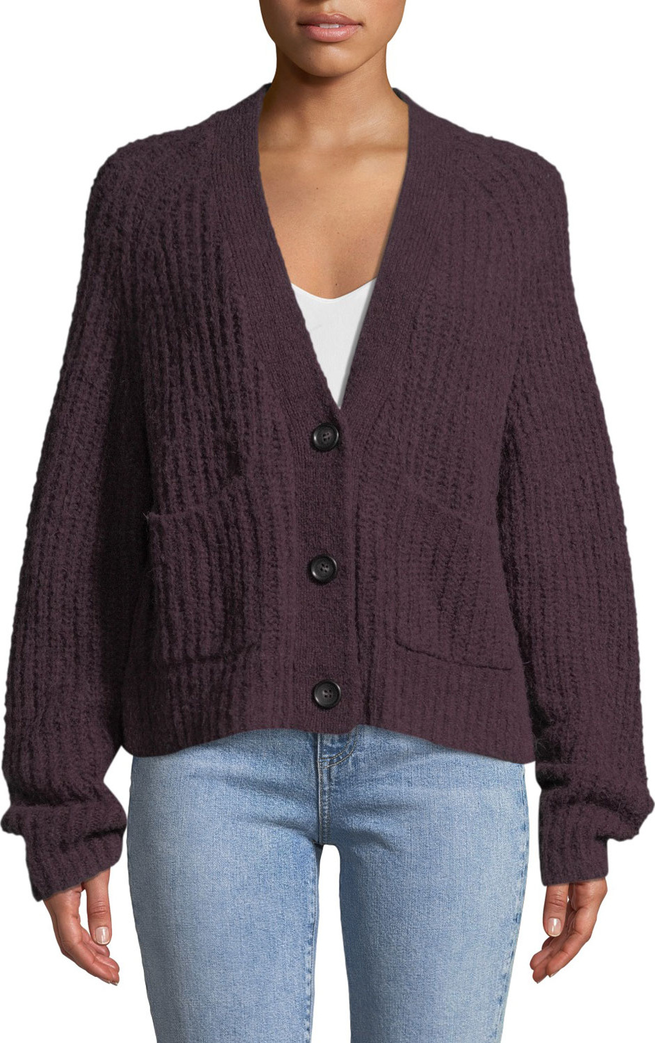 A.L.C. Cleveland Button-Front Alpaca-Blend Cardigan