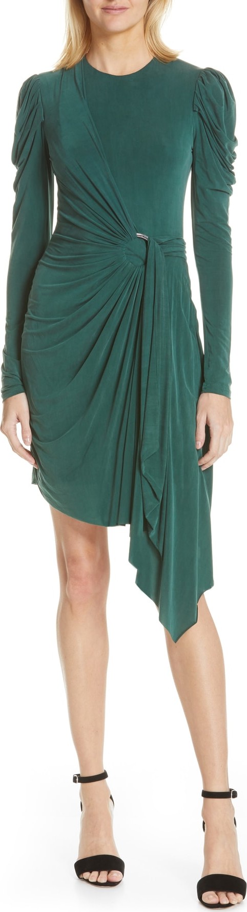Jonathan Simkhai Asymmetrical Sueded Jersey Faux Wrap Dress