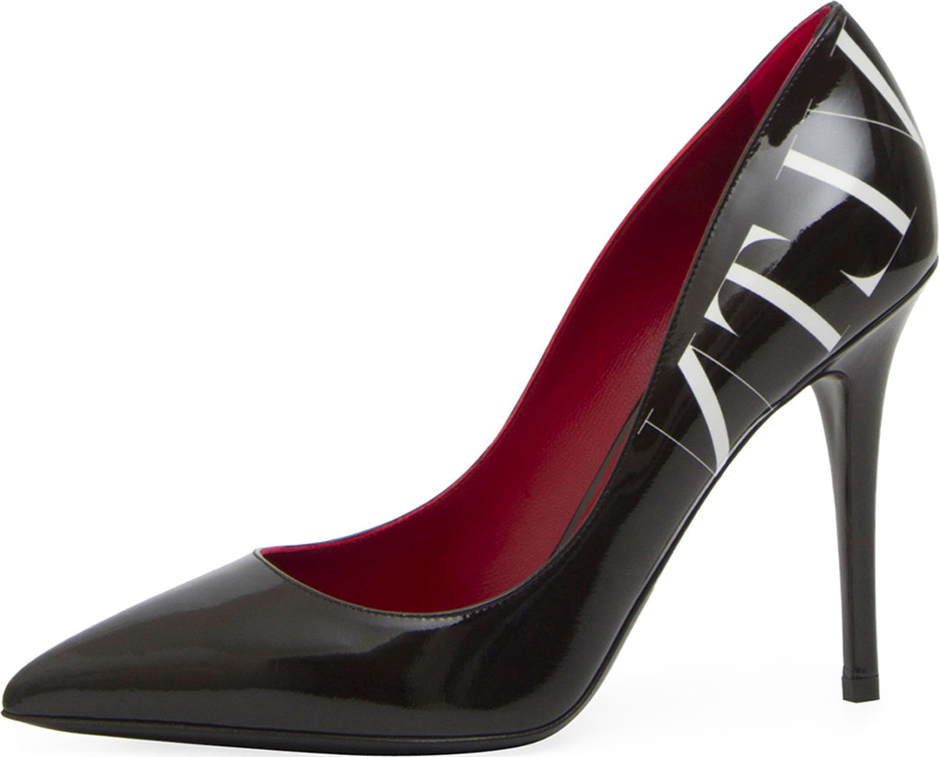 Valentino VLTN Patent Pointed-Toe Pump