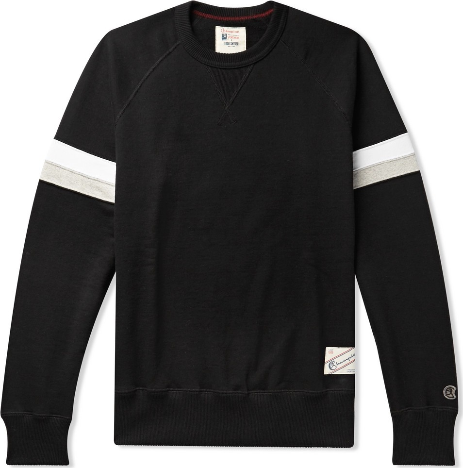 Todd Snyder + Champion Striped Loopback Cotton-Jersey Sweatshirt