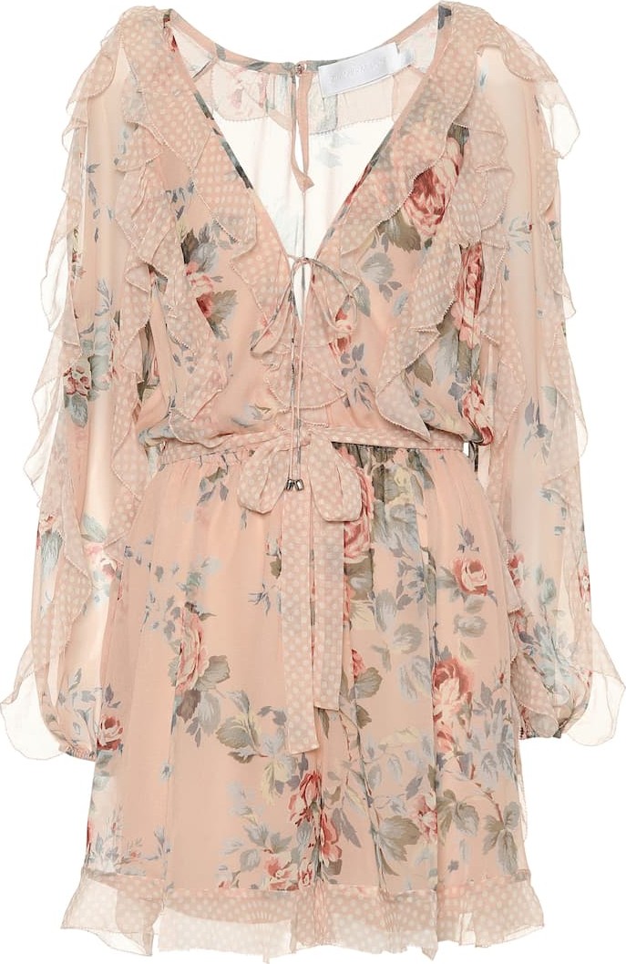 Zimmermann Printed silk playsuit