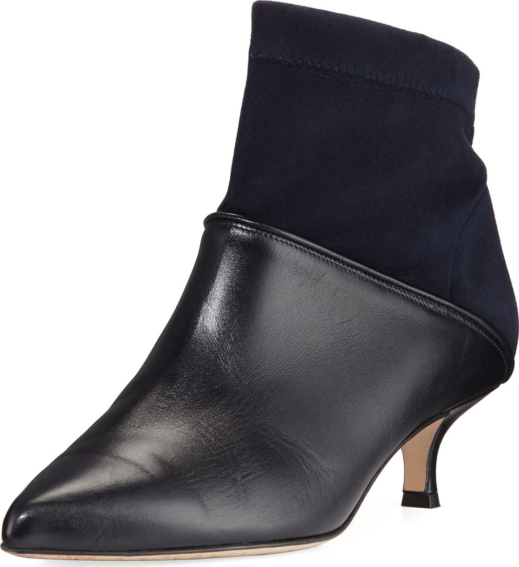 Tibi JEAN VELVET ANKLE BOOTIE