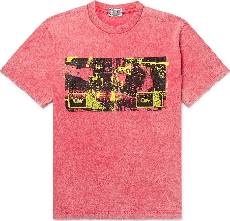Cav Empt Acid-Washed Printed Cotton-Jersey T-Shirt