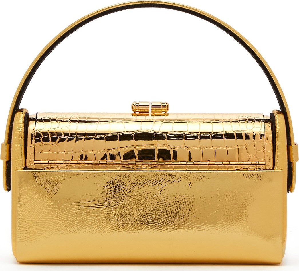 Bienen-Davis Régine leather and gold-plated minaudière clutch