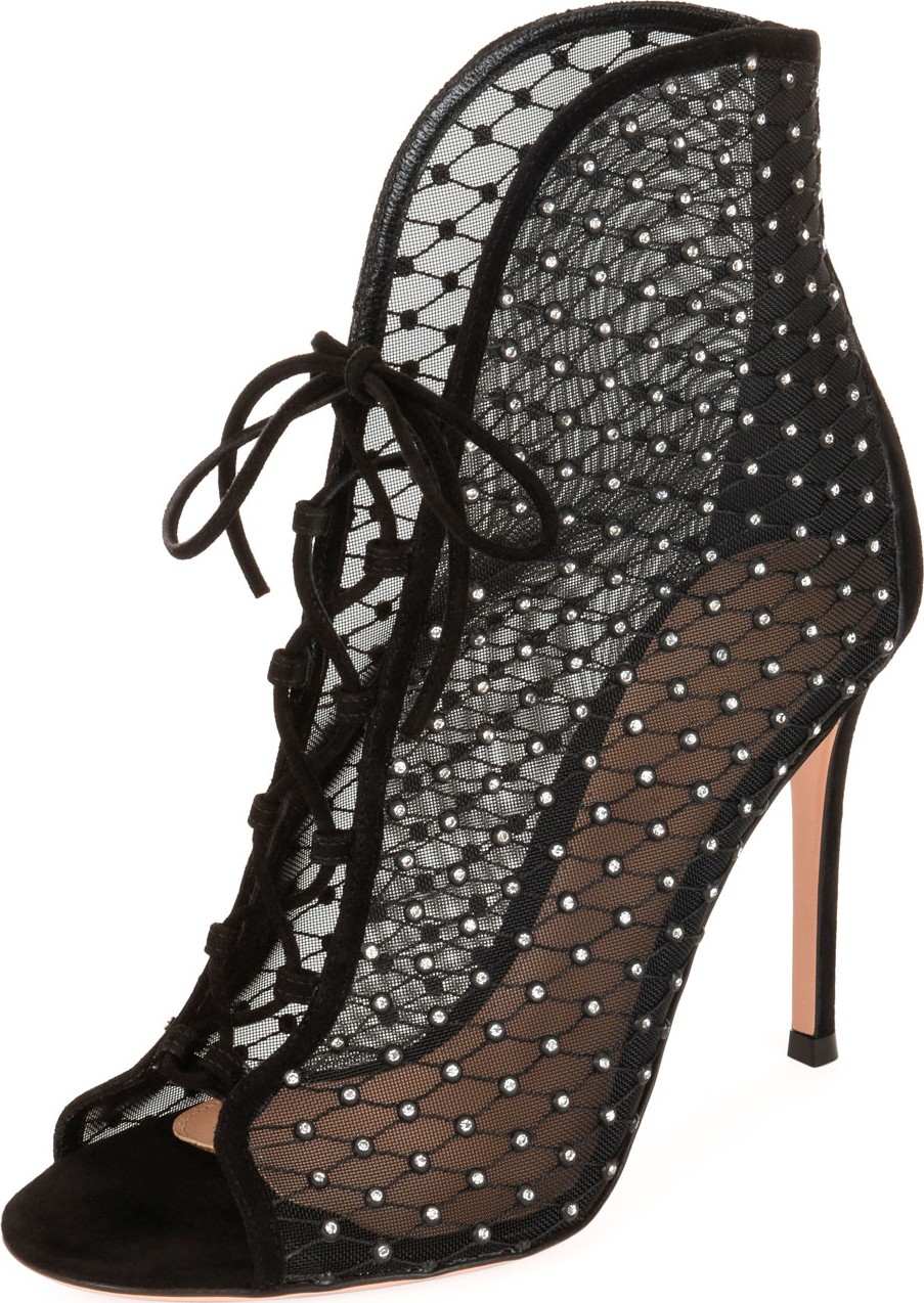 Gianvito Rossi Crystal Mesh 105mm Booties