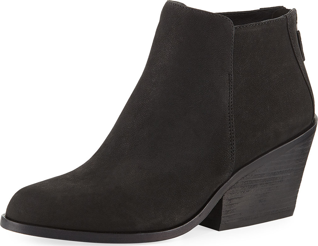 Eileen Fisher Rove Nubuck Block-Heel Booties