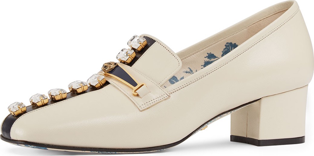 Gucci 45mm Ginger Tiger Bit Leather Loafer