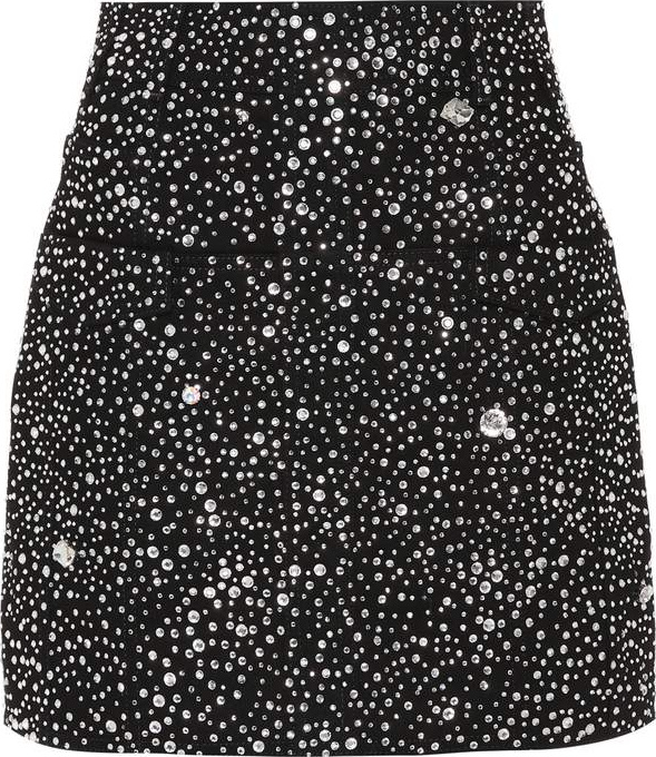 Balmain Embellished cotton miniskirt