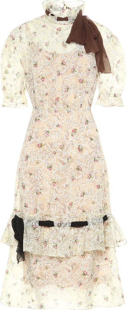 Miu Miu Floral organza midi dress