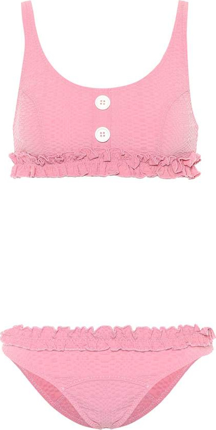 Lisa Marie Fernandez Colby ruffled seersucker bikini