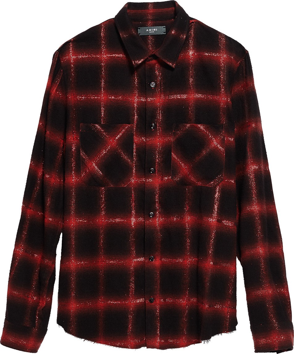 Amiri gliter loose fit plaid shirt