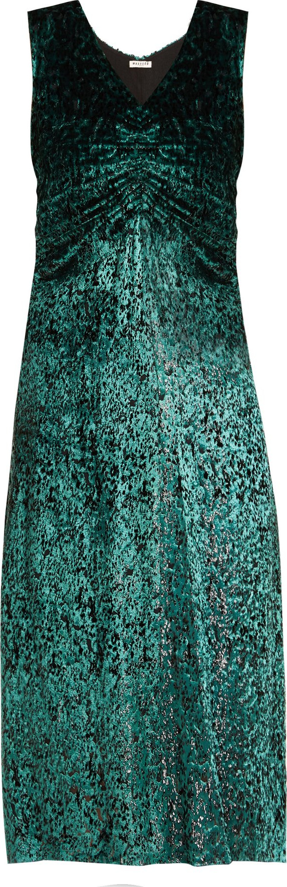 Masscob Laurent ruched velvet dress